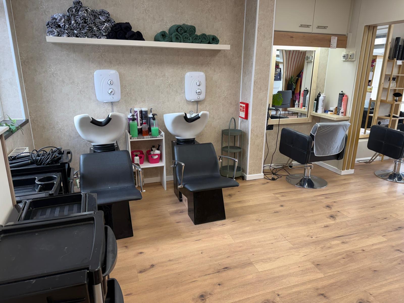 Natural Styling Salon wash basins and styling area